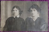 Fotografie tip Carte Postala, Doua femei, Ana Dordea si Dna Papazu, 1916