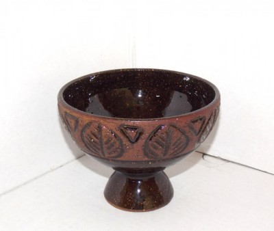 Cupă bol ceramica smaltuita hand made - Arabesque 7 - Laholm Keramik, Suedia foto