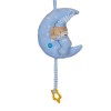 Jucarie Patut Bebe Ursulet Luna Bleu, Muzica si Lumina, 24cm, Plus, Baieti, Suspendata