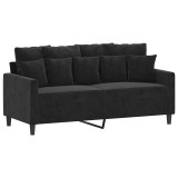 Cumpara ieftin Canapea cu 2 locuri, negru, 140 cm, catifea