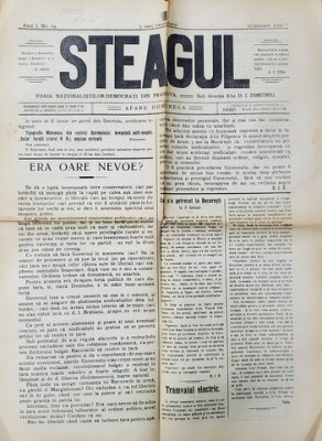 STEAGUL - FOAIA NATIONALISTILOR - DEMOCRATI DIN PRAHOVA , ANUL I , NR. 19 , 15 IANUARIE , 1912 foto