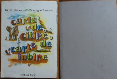 Nichita Stanescu, Gheorghe Tomozei, Carte de citire, carte de iubire, 1980 foto