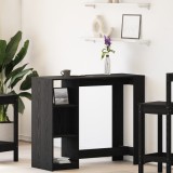 VidaXL Masa bar cu raft stejar negru 102,5x46x103,5 cm lemn prelucrat