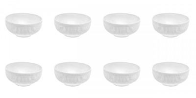 Set boluri, 8 piese, 700 ml, Portelan, Alb foto