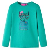 Tricou de copii cu m&acirc;neci lungi, verde aprins, 116