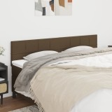 vidaXL Tăblii de pat, 2 buc, maro &icirc;nchis, 90x5x78/88 cm, textil