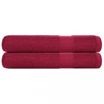 vidaXL Prosoape pentru saună 2 buc Bordeaux 360 g/m&amp;sup2; 100% bumbac 136743 foto