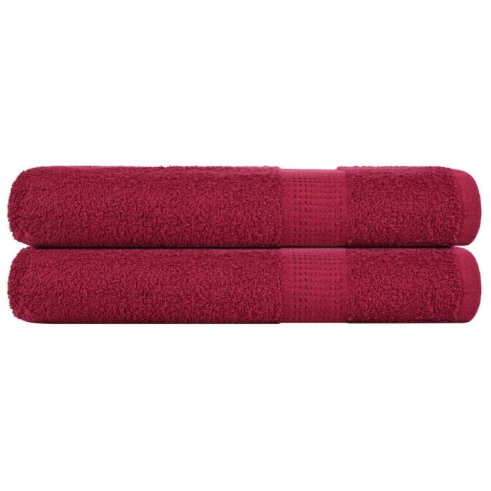 vidaXL Prosoape pentru saună 2 buc Bordeaux 360 g/m&sup2; 100% bumbac 136743