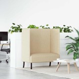 VidaXL Canapea cu spătar &icirc;nalt Crem 109 x 56 x 121 cm țesătură