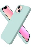 Huse silicon antisoc cu microfibra pentru Iphone 14 Plus Turcoaz