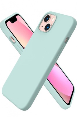 Huse silicon antisoc cu microfibra pentru Iphone 14 Turcoaz foto