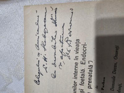 AN 1941 , SIBIU ... dedicatie cu semnatura olografa C. I. PARHON foto