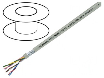 Cablu PAAR-TRONIC Li-2YCY 2x2x0,34mm2 PE Gri 250V foto