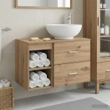 Cumpara ieftin Set dulap baie 2 buc. Stejar Artizanal 79,5 x 44,5 x 80 cm