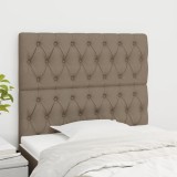 VidaXL Tăblii de pat, 2 buc, gri taupe, 100x7x78/88 cm, textil