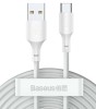 CABLU alimentare si date Baseus Simple Wisdom, Fast Charging Data Cable pt. smartphone, USB la USB Type-C 5A (2buc/set), 1.5m, alb &quot;TZCATZJ-02&quot; (timbr