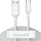 CABLU alimentare si date Baseus Simple Wisdom, Fast Charging Data Cable pt. smartphone, USB la USB Type-C 5A (2buc/set), 1.5m, alb &quot;TZCATZJ-02&quot; (timbr