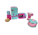 Set Interactiv de Aparate Electrocasnice de Jucărie, "Micul Bucătar", 6 Piese, Roz, EMC ONSHOP