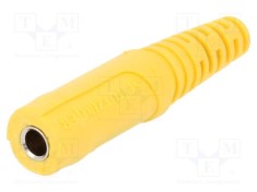 Conector banana 4mm soclu 32A 33VAC 70VDC galben nichelat SCHUTZINGER foto