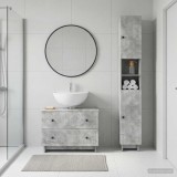 Cumpara ieftin Set de dulapuri pentru baie, 2 piese EDE Gri Beton