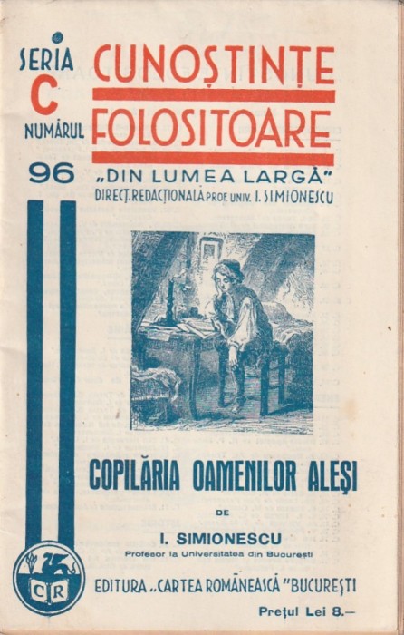 I. SIMIONESCU - COPILARIA OAMENILOR ALESI ( 1940 )