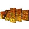 Set tablouri din p&acirc;nză cu imprimeu arțar, 100 x 50 cm