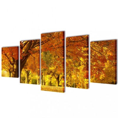Set tablouri de perete cu imprimeu arțar, 200 x 100 cm foto