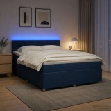 Cumpara ieftin Pat boxspring cu saltea albastru 180 x 200 cm Tesatura