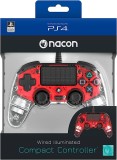 Nacon Wired Compact Controller Light Red PS4