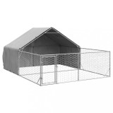 Cumpara ieftin Canisa de exterior cu alergare 5x3x1,9 m otel galvanizat