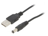 Cablu USB A la DC 5,5/2,5 Negru 0,8m, Akyga