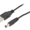 Cablu USB A la DC 5,5/2,5 Negru 0,8m