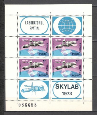 Romania.1974 Cosmonautica:Skylab-Bl. ZR.522 foto