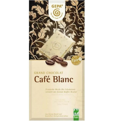 Ciocolata Alba cu Cafea Cafe Blanc Bio 100 grame Gepa foto