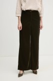 MAX&amp;Co. pantaloni de catifea culoarea verde, lat, high waist, 2426136104200