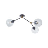 Candelabru Modern Klausen Flavor 3, 3xE27, Design Urban Cupru Negru Sticla, Corp Iluminat Living 72x45x30 cm, Eleganta Rafinata pentru Interior