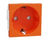 Priza schuko 2M protectie copii Schneider Noua Unica oranj NU303761