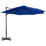 Umbrela suspendata cu stalp aluminiu, albastru azuriu, 300 cm GartenMobel Dekor, vidaXL