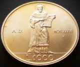 MONEDA ARGINT 1000 LIRE - SAN MARINO, anul 1987 *cod 5425 = UNC - S. Fondatore
