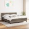 vidaXL Pat box spring cu saltea, gri taupe, 160x200 cm material textil 3129885