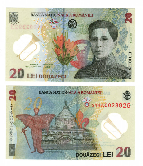 Bancnota BNR de 20 lei - Seria A - Ecaterina Teodoroiu