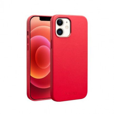 Husa Telefon QIALINO iPhone 12 / 12 Pro TPU Din Piele Ecologica Rosie