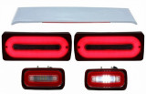 Stopuri Full LED cu Lampa Ceata si Eleron Portbagaj MERCEDES Benz W463 G-Class (1989-2015) Rosu Semnalizare Dinamica Performance AutoTuning