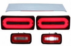 Stopuri Full LED cu Lampa Ceata si Eleron Portbagaj MERCEDES Benz W463 G-Class (1989-2015) Rosu Semnalizare Dinamica Performance AutoTuning