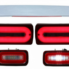 Stopuri Full LED cu Lampa Ceata si Eleron Portbagaj MERCEDES Benz W463 G-Class (1989-2015) Rosu Semnalizare Dinamica Performance AutoTuning