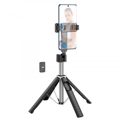 Selfie Stick Hoco K18 trepied Bluetooth cu telecomanda, Negru foto