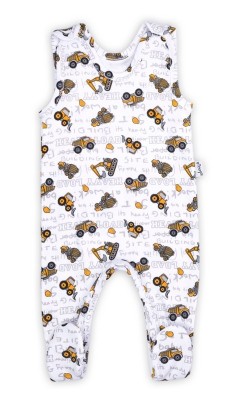 Romper de bumbac 100% (181023) Colectia &amp;quot;Big Trucks&amp;quot; 2021 Alba Marimea 74 foto