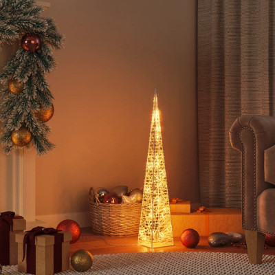 vidaXL Con iluminat de Crăciun, 30 LED-uri albe calde, 60 cm, acrilic foto