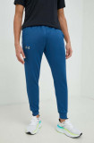 Under Armour pantaloni de trening Armour Fleece barbati, culoarea albastru marin, neted