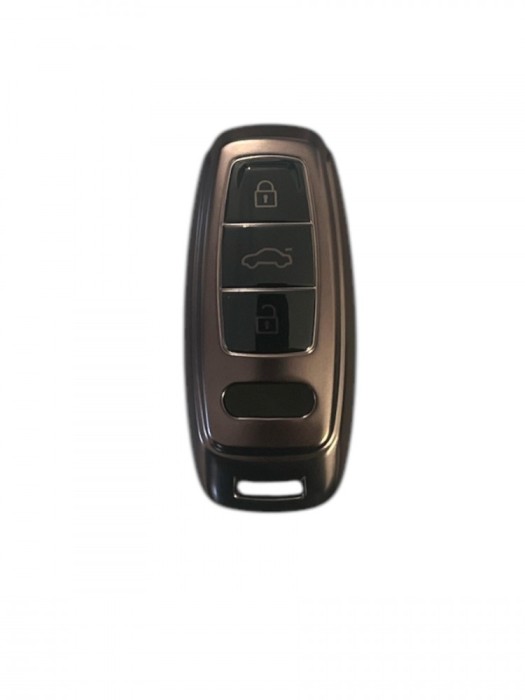 Husa Cheie Audi Q8, A8, A6 C8, SmartKey, Tpu, Gri Inchis